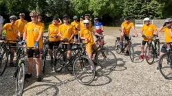 A group of young people left Troyes, France, and will be cycling an average of 56 miles a day, until they reach Celorico de Basto, to participate in the Days in the Dioceses. | Credit: Photo courtesy of Comité Organizador Arciprestal – Celorico de Basto