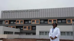 Dr. Celine Tendobi at the University of Navarra in Madrid. Dr. Tendobi is a beneficiary of the Guadalupe Scholarship Project of Harambee Africa International. Credit: Harambee Africa International