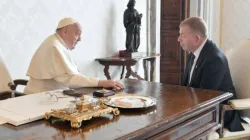 Israeli Ambassador to the Holy See Raphael Schutz meets with Pope Francis on February 2, 2024. | Credit: Vatican Media