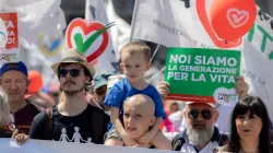 Participants in Italy's pro-life demonstration in Rome on May 21, 2022. Daniel Ibáñez/CNA