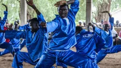 Members of the martial arts class, the Acrobats, perform at Dorocentre during celebrations for International Peace Day. Credit: Jesuits Refugee Service (JRS)