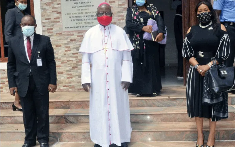 Archbishop Ignatius Ayau Kaigama with members of the National Agency for the Prohibition of Trafficking in Persons (NAPTIP). / Archbishop Kaigama's Facebook page