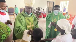 Archbishop Ignatius Ayau Kaigama administering the Sacrament of Confirmation at St. Dominic's Parish of Nigeria’s Abuja Archdiocese/ Credit: Courtesy Photo