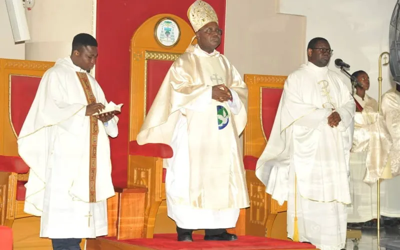 Archbishop Ignatius Ayau Kaigama during Holy Mass at Our Lady Queen of Nigeria Pro-Cathedral of the Archdiocese of Abuja on Easter Sunday. Credit:  Archdiocese of Abuja