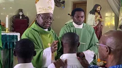 Archbishop Ignatius Ayau Kaigama administers the Sacrament of Confirmation at St. Joseph the Worker Kugbo Parish of the Archdiocese of Abuja. Credit: Abuja Archdiocese
