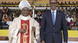 Cardinal-designate Antoine Kambanda with President Paul Kagame during his installation as Archbishop of Rwanda's Kigali Archdiocese.