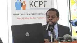 Charles Kanjema, Chairman Kenya Christian Professionals Forum (KCPF) during Friday's press conference in Kenya's capital Nairobi.