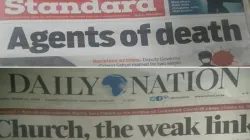 Kenya's two leading newspapers, The Standard and Daily Nation, which framed the Church negatively in their respective headlines of March 23, 2020 edition.