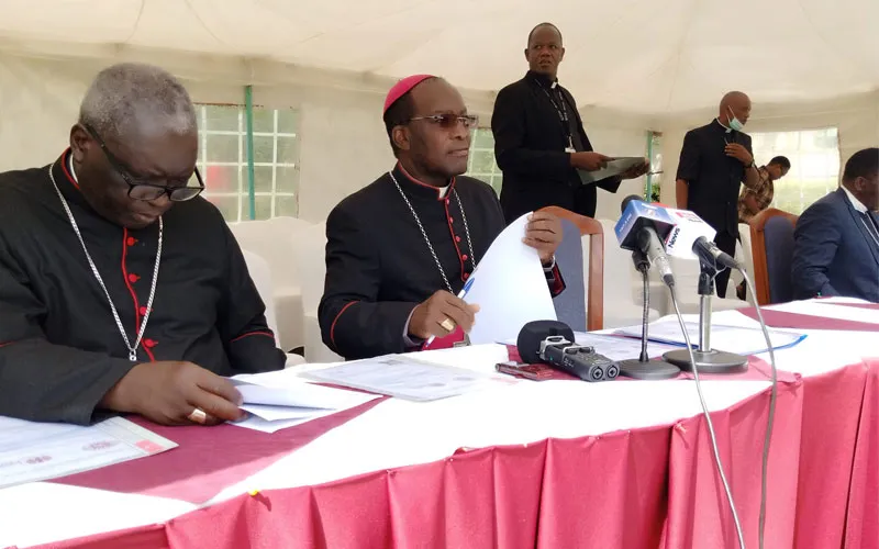 Some members of the Kenya Conference of Catholic Bishops (KCCB) during a press conference May 27. Credit: Radio Waumini/Facebook