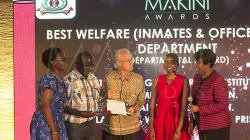 Br. Linus Schoutsen receives the Makini Award on behalf of Fr. Grol's Welfare Project / Kenya's Makini Awards Programme