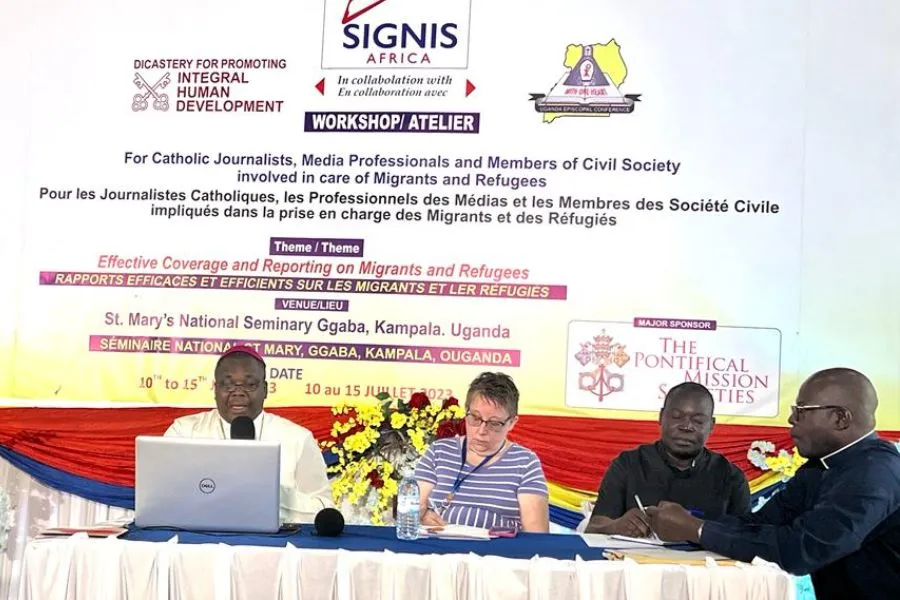 Bishop Emmanuel Adetoyese Badejo delivering his message to journalists participating in the World Catholic Association for Communication, SIGNIS Africa, training on ‘Effective and Efficient Reporting Migrants and Refugees". Credit: Nigeria Catholic Network