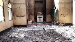 A Catholic Church destroyed by Jihadist attacks in Cabo Delgado within the Diocese of Pemba in Mozambique.