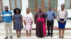 Archbishop Thomas Luke Msusa with some Catholic journalsts in Malawi. Credit: ECM/Facebook