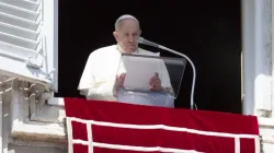 Pope Francis speaks at the Angelus address on March 20, 2022. | Vatican Media
