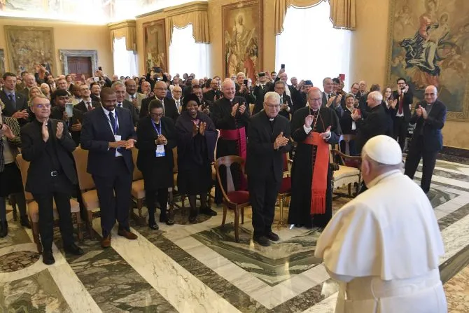 Pope Francis meets with members of the Pontifical Academy for Life on Feb. 12, 2024, at the Vatican. | Credit: Vatican Media