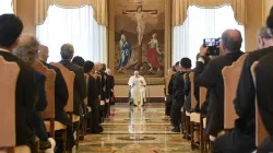 Pope Francis met with members of the De La Salle Christian Brothers on May 21, 2022. Vatican Media