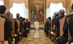 Pope Francis met with members of the De La Salle Christian Brothers on May 21, 2022. Vatican Media