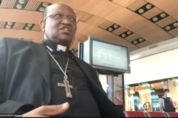 Archbishop Anthony Muheria during the Thursday, June 2 virtual meeting with Catholic Communicators. Credit: Courtesy Photo