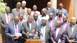 Faith leaders in Kenya during a press briefing on 29 August 2022. Credit: NCCK