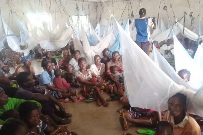 Displaced Nigerians camped near St. Francis Xavier Parish in Agagbe, Nigeria, in 2022. | Courtesy of Adakole Daniel