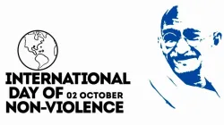 Logo for the International Day of Non-Violence marked October 2.