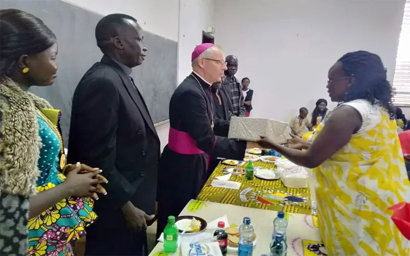 Apostolic Nuncio in Kenya and South Sudan receiving culturally symbolic gifts from South Sudanese Catholic women residing in Kenya on Sunday, October 6, 2019 / ACI Africa