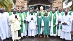 Apostolic Nuncio in Kenya and South Sudan, Archbishop Bert van Megen with South Sudanese clergy, religious, laity in Nairobi after Mass on Sunday, October 6, 2019 / ACI Africa