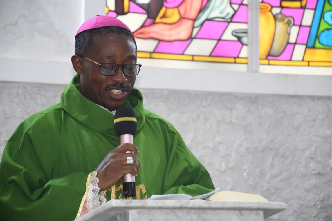 Bishop Peter Kayode Odetoyinbo preaching during Holy Mass on Monday, September 12, day four of the 2022 second Plenary Assembly of the Catholic Bishops' Conference of Nigeria (CBCN). Credit: Nigeria Catholic Network
