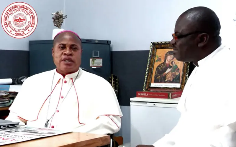 Bishop Peter Ebere Okpaleke, interviewed by  Fr. Michael Nsikak Umoh, National Director of Social Communications in Nigeria. Credit: Courtesy Photo
