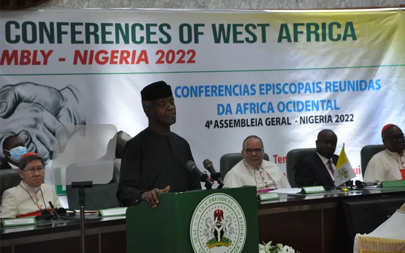 Yemi Osinbajo, ice President of Nigeria addressing participants at the fourth RECOWA Plenary Assembly that opened on Tuesday, May 3 in Nigeria’s Abuja Archdiocese. Credit: CSN