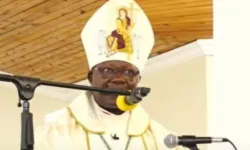 A screenshot of Bishop John Oballa Owaa of Kenya's Ngong' Diocese during the Temporary and Perpetual Profession of 10 members of the Missionary Sisters of Evangelization (MSE) on Friday, September 22. Credit: Capuchin TV