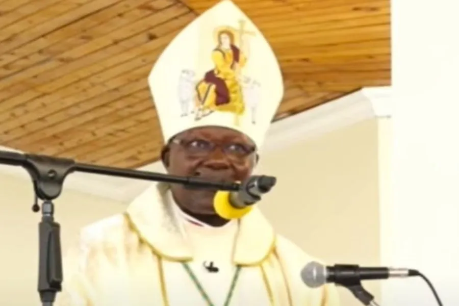 A screenshot of Bishop John Oballa Owaa of Kenya's Ngong' Diocese during the Temporary and Perpetual Profession of 10 members of the Missionary Sisters of Evangelization (MSE) on Friday, September 22. Credit: Capuchin TV