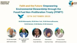 A poster announcing the Faith and the Future: Empowering Environmental Stewardship through the Fossil Fuel Non-Proliferation Treaty (FFNPT). Credit: Laudato Si' Movement Africa