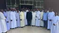 Mons. Simeon Okezuo Nwobi with a section of members of the Clergy of Ahiara Diocese who paid him a courtesy visit on Tuesday, October 17. Credit: Ahiara Diocese