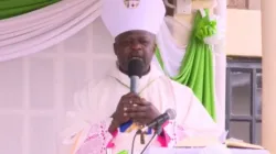 A screenshot of Bishop Cleophas Oseso Tuka during the graduation ceremony at St. Elizabeth Demo Farm-Subukia on 21 November 2023. Credit: Capuchin TV