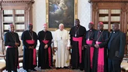 Catholic Bishops in Zimbabwe posing with Pope Francis. Credit: Vatican Media