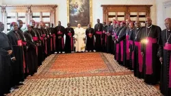 Pope Francis with members of the National Episcopal Conference of Cameroon (NECC). Credit: Vatican Media
