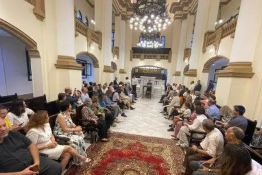 Rosh Hashanah celebrations at the Heliopolis Synagogue in Cairo. Credit: Facebook/JCC Cairo