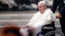 Pope Francis on July 12, 2022, said the knee pain he experienced for several months “scared me, in the sense of ‘think a little about what your future is going to be like now.’”. Credit: Daniel Ibáñez/ACI Press