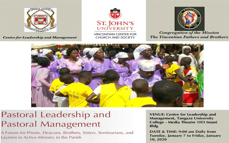 Poster of the Workshop on Pastoral Leadership and Pastoral Management underway at Kenya-based Tangaza University College (TUC) / Tangaza University College (TUC)