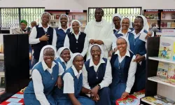 Bishop Raphael Mweempwa and Daughters of St. Paul who participated in the inauguration of their new residence and Catholic Bookshop in Lusaka Zambia on 25 January 2023. Credit: Paulines Publications Africa