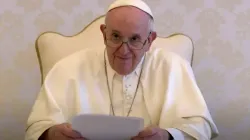 Pope Francis delivers a Laudato Si' video message May 24, 2021. | Screenshot