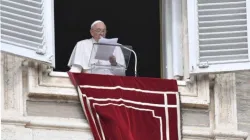 Pope Francis delivers the Angelus address on 23 October 2022. | Vatican Media