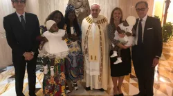 Pope Francis baptized Ervina and Prefina Bangalo on August, Friday 7, 2020. The two-year old conjoined twins had been successfully separated at a Vatican-ran hospital in Rome in June. / Antoinette Montaigne/Twitter.