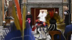 Pope Francis meets with participants of the conference “Indigenous Peoples’ Knowledge and the Sciences,” sponsored by the Pontifical Academies of Sciences and Social Sciences, held at the Vatican from March 14–15, 2024. | Credit: Vatican Media