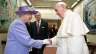 Queen Elizabeth greets Pope Francis at the Vatican in 2014. Vatican Media