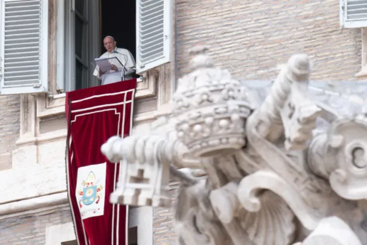 Pope Francis delivers a Regina Coeli address at the Vatican./ Vatican Media.