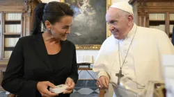 Pope Francis meets with Hungary President Katalin Novák at the Vatican on Aug. 25, 2023. | Credit: Vatican Media