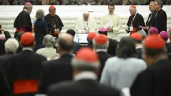 Pope Francis thanks the delegates at the conclusion of the 2023 Synod on Synodality. | Credit: Vatican Media