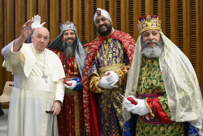 Pope Francis with some special visitors at the general audience, Dec. 21, 2022 | Vatican Media